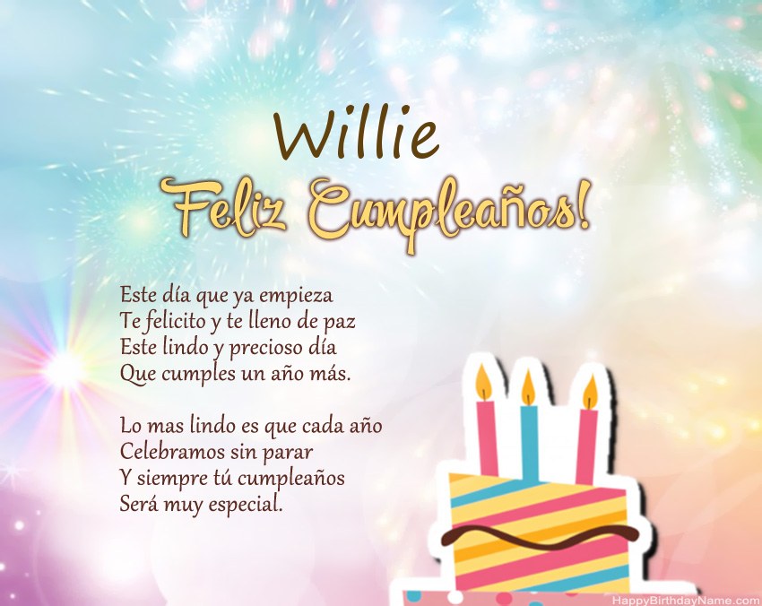 Feliz cumpleaños Willie en verso Feliz cumpleaños Willie en verso
