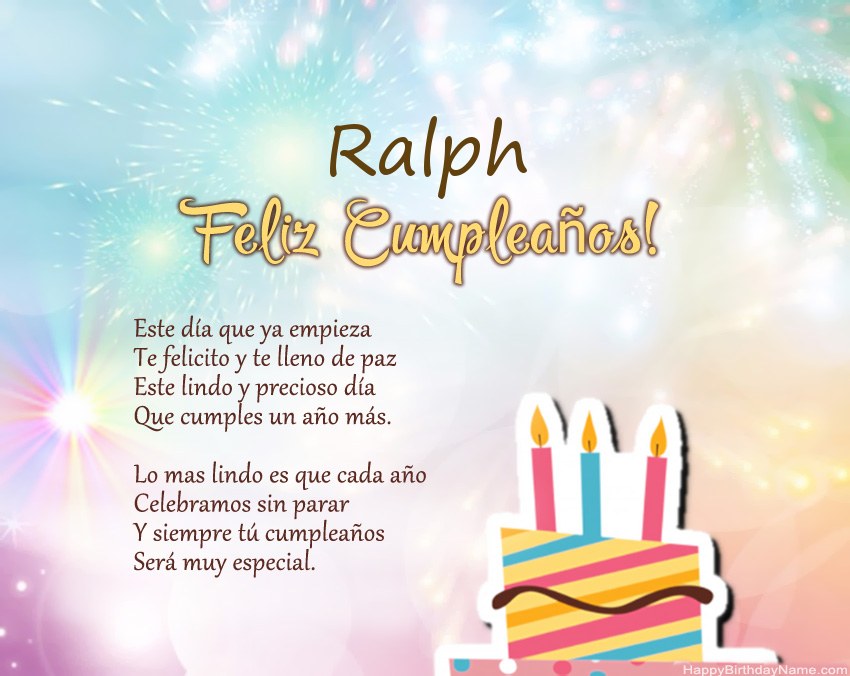 Feliz cumpleaños Ralph en verso