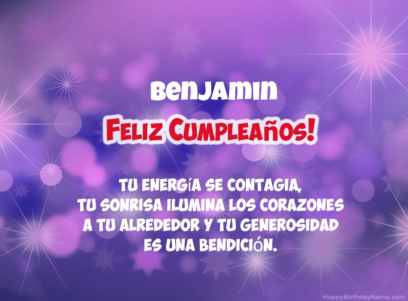 Hermosas imágenes para el feliz cumpleaños de Benjamin