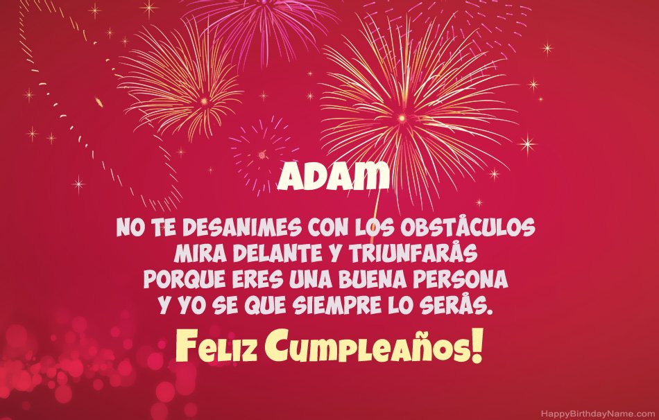 Feliz cumpleaños Adam, hermosos poemas Feliz cumpleaños Adam, hermosos poemas