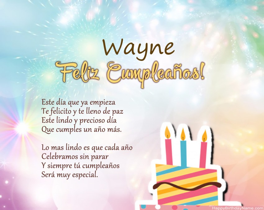 Feliz cumpleaños Wayne en verso Feliz cumpleaños Wayne en verso