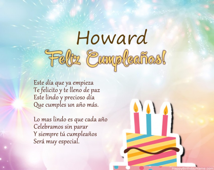 Feliz cumpleaños Howard en verso