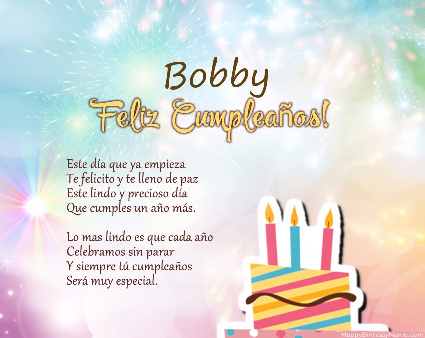 Feliz cumpleaños Bobby en verso