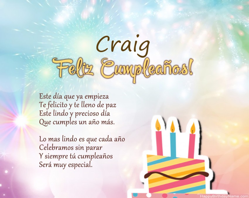 Feliz cumpleaños Craig en verso Feliz cumpleaños Craig en verso