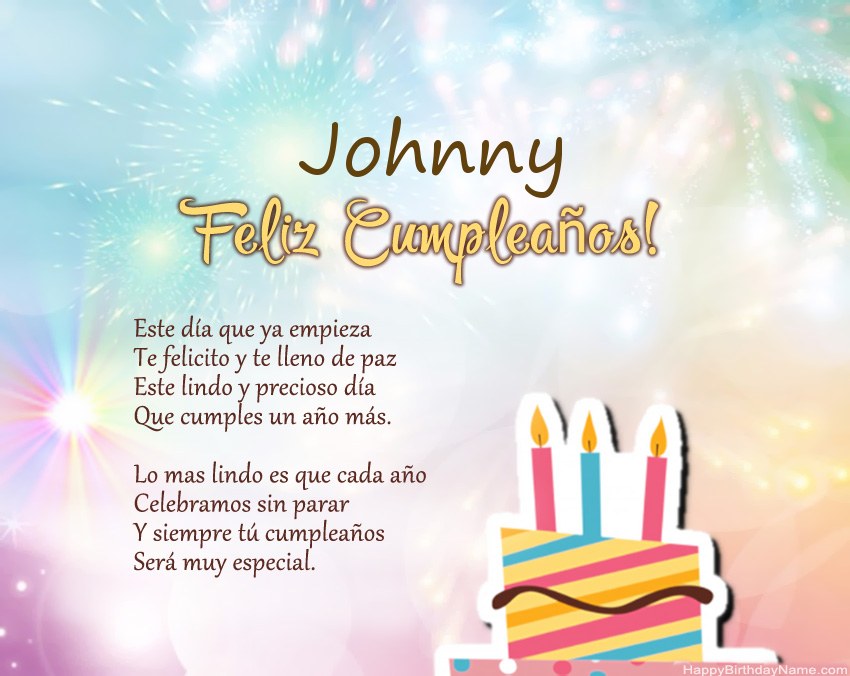 Feliz cumpleaños Johnny en verso Feliz cumpleaños Johnny en verso