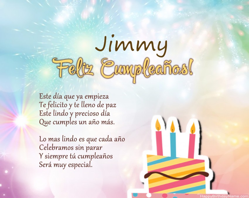 Feliz cumpleaños Jimmy en verso