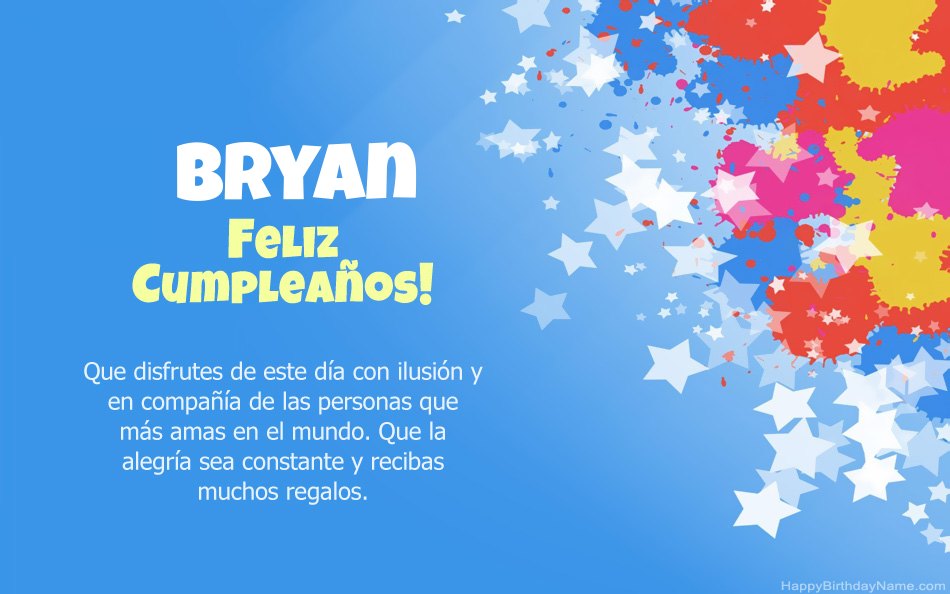 Felicitaciones por el cumpleaños de Bryan