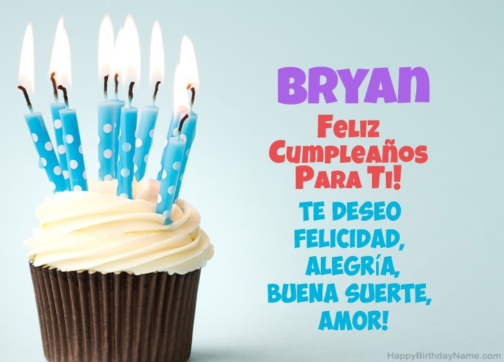 Felicitaciones por el feliz cumpleaños de Bryan
