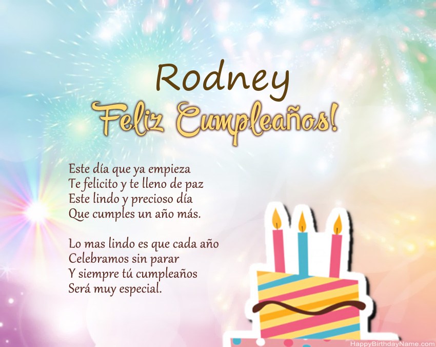 Feliz cumpleaños Rodney en verso Feliz cumpleaños Rodney en verso