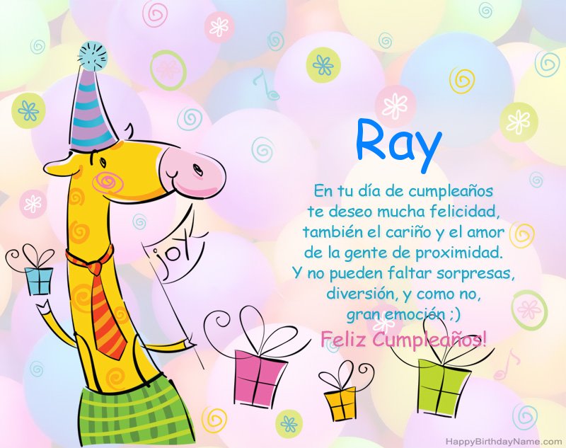 Felicitaciones de los niños por el feliz cumpleaños de Ray
