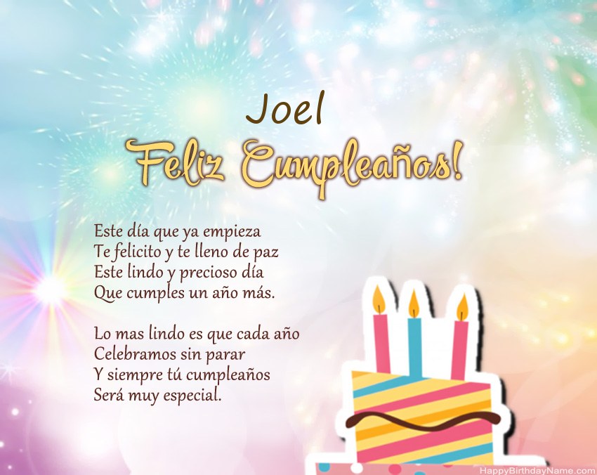Feliz cumpleaños Joel en verso Feliz cumpleaños Joel en verso