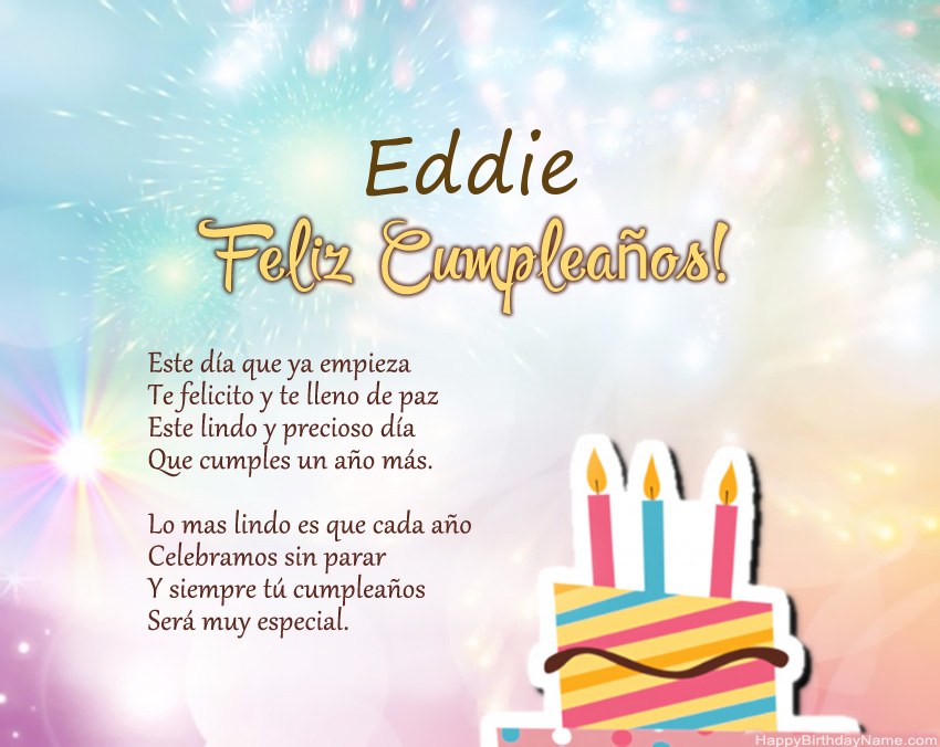 Feliz cumpleaños Eddie en verso