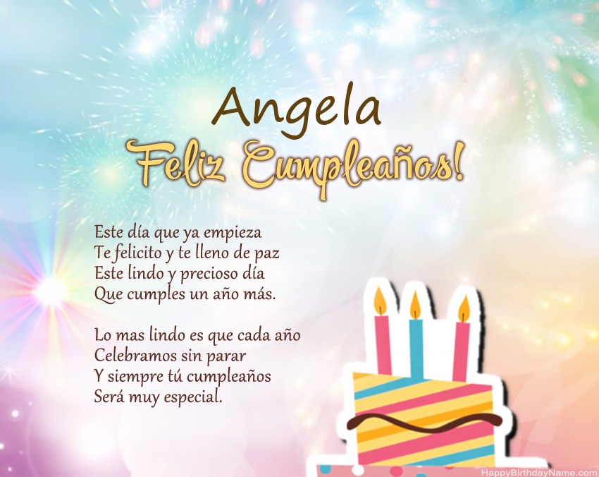 Feliz cumpleaños Angela en verso Feliz cumpleaños Angela en verso