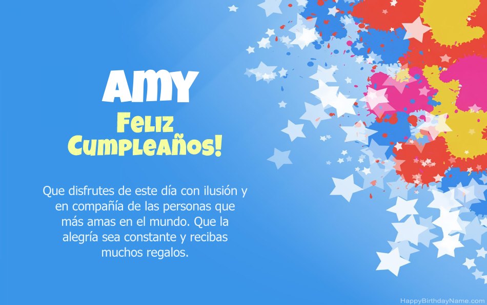 Felicitaciones por el cumpleaños de Amy