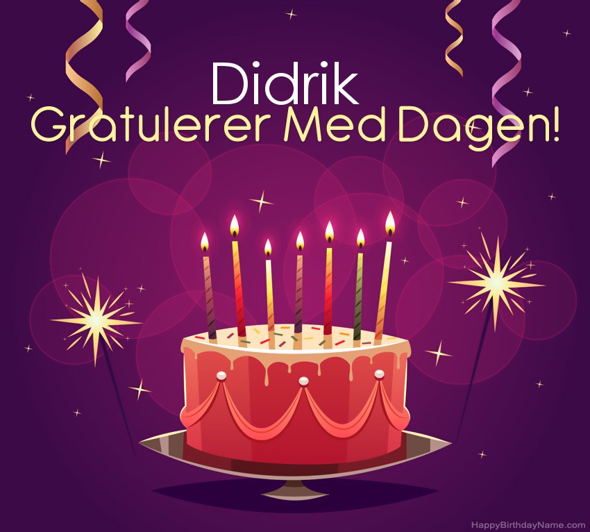 Vakre Gratulerer med fødselsdagskort til Didrik