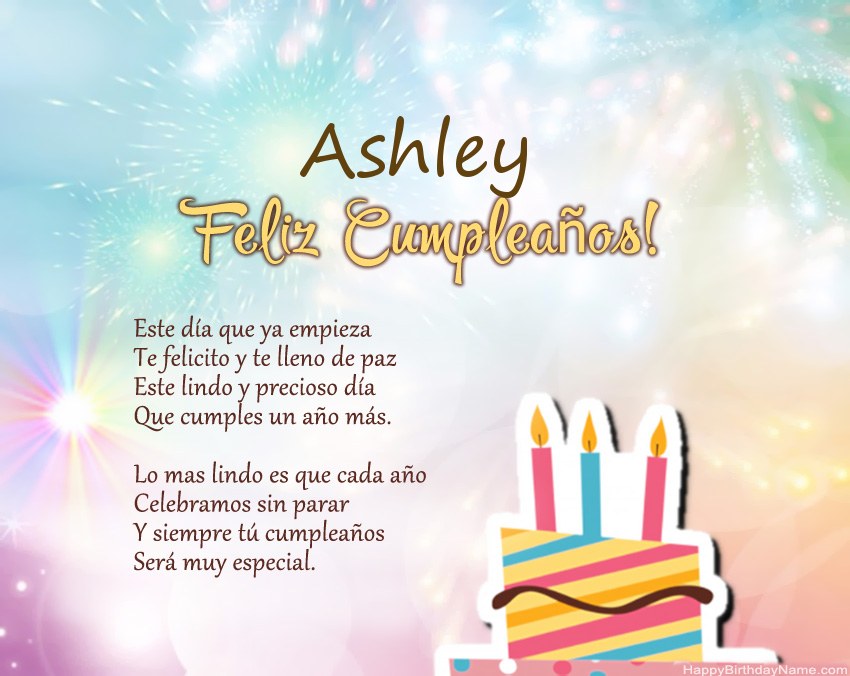 Feliz cumpleaños Ashley en verso Feliz cumpleaños Ashley en verso