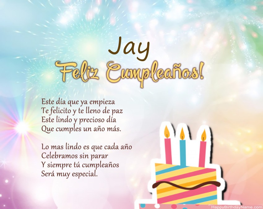 Feliz cumpleaños Jay en verso Feliz cumpleaños Jay en verso
