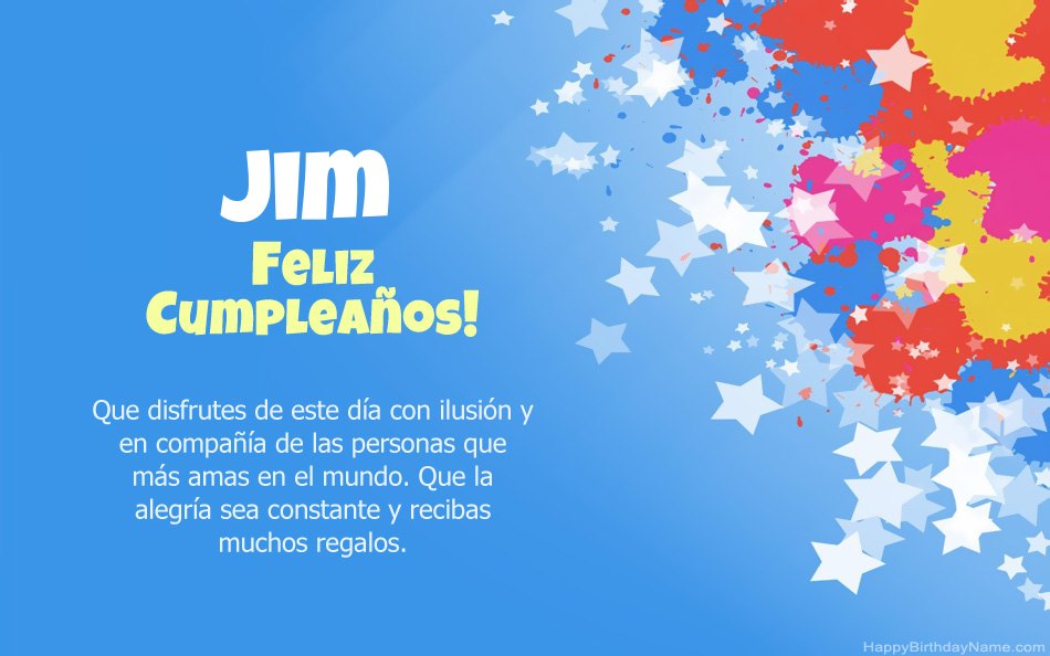 Felicitaciones por el cumpleaños de Jim Felicitaciones por el cumpleaños de Jim