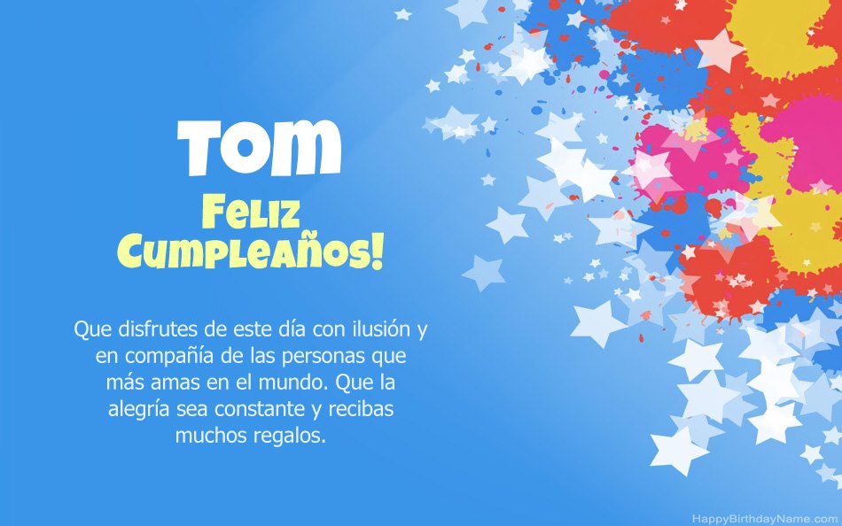 Felicitaciones por el cumpleaños de Tom