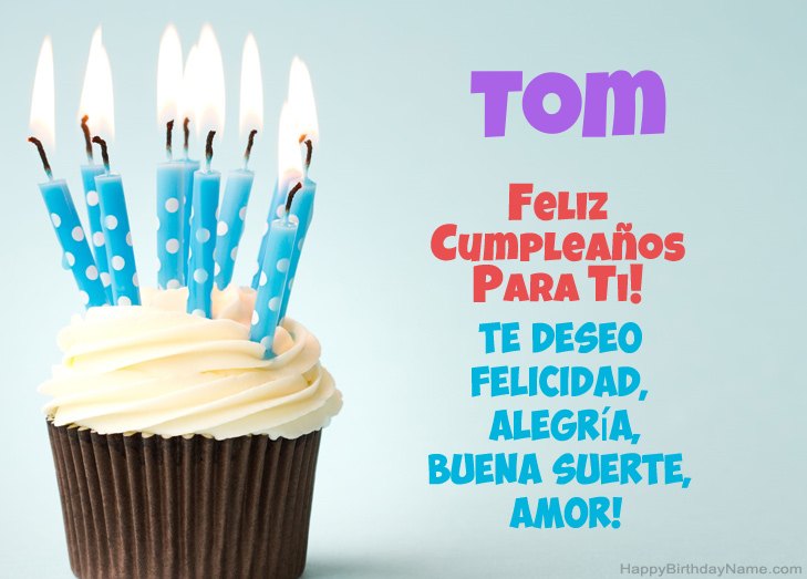 Felicitaciones por el feliz cumpleaños de Tom