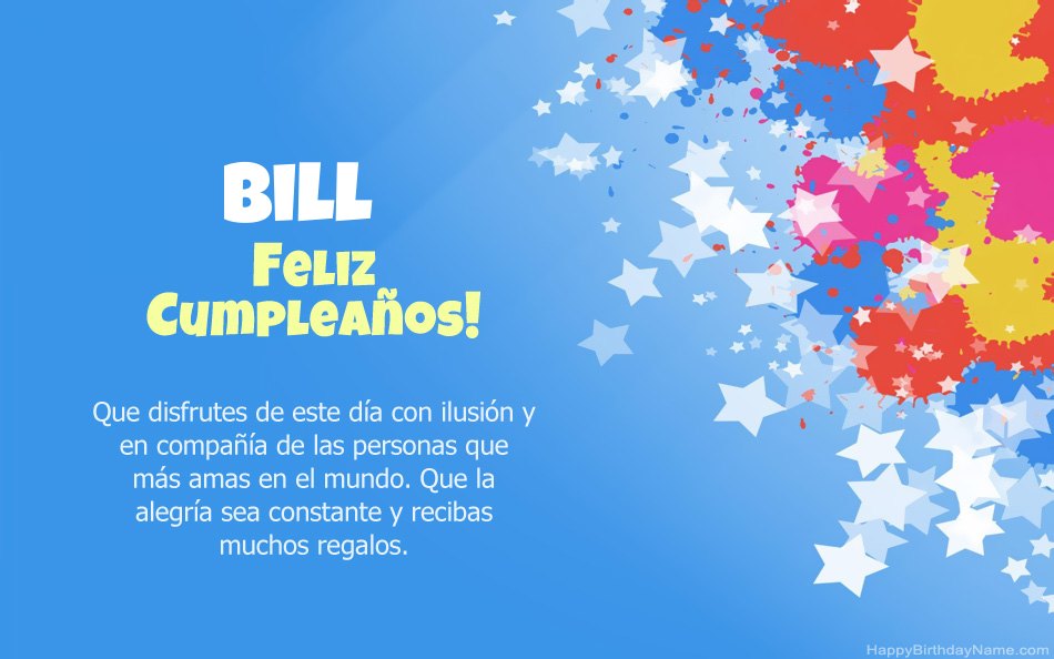 Felicitaciones por el cumpleaños de Bill Felicitaciones por el cumpleaños de Bill