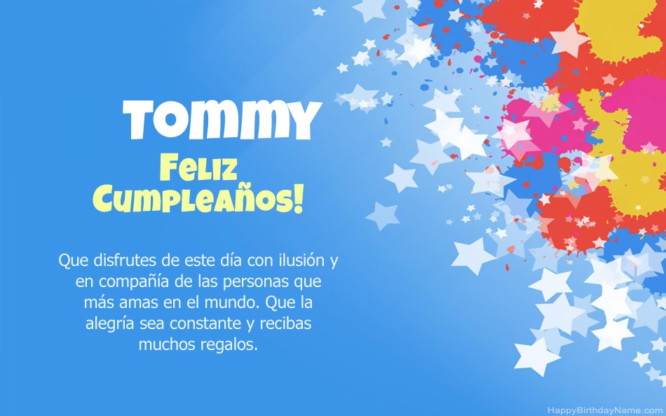 Felicitaciones por el cumpleaños de Tommy Felicitaciones por el cumpleaños de Tommy