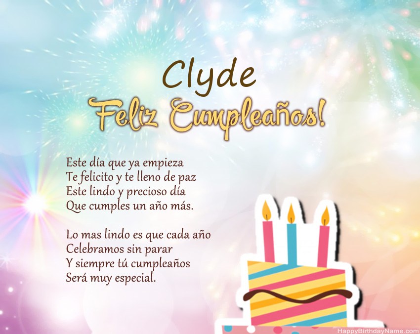 Feliz cumpleaños Clyde en verso