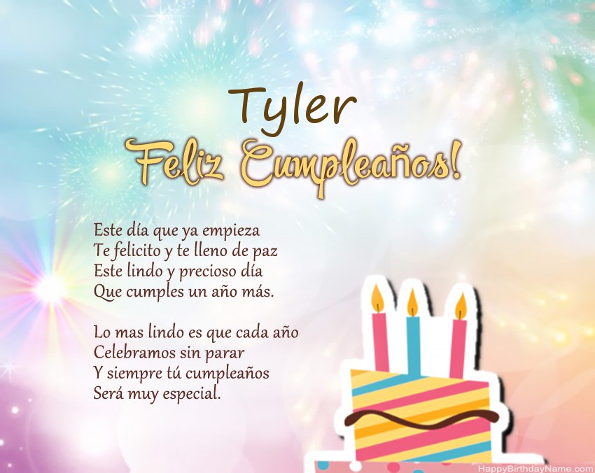 Feliz cumpleaños Tyler en verso Feliz cumpleaños Tyler en verso