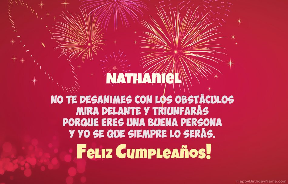 Feliz cumpleaños Nathaniel, hermosos poemas