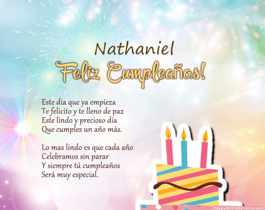 Feliz cumpleaños Nathaniel en verso