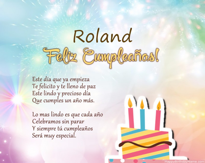 Feliz cumpleaños Roland en verso