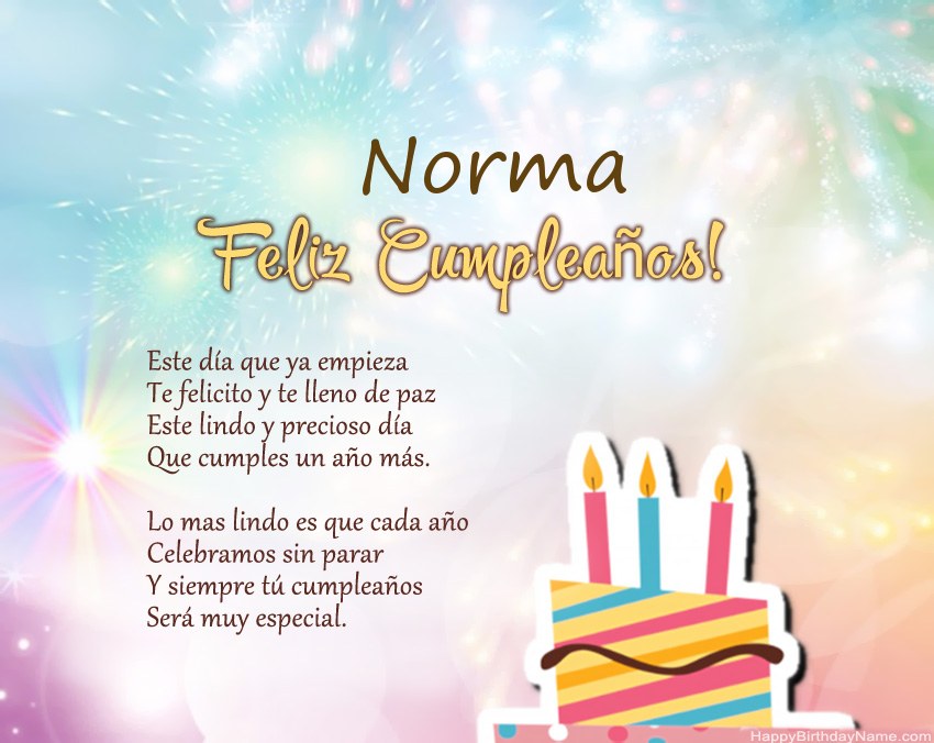 Feliz cumpleaños Norma en verso