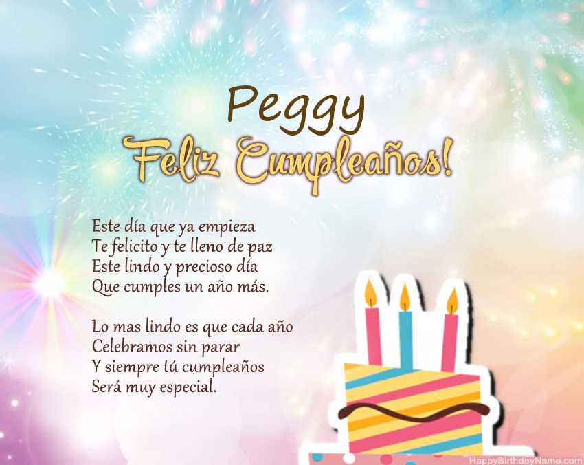 Feliz cumpleaños Peggy en verso