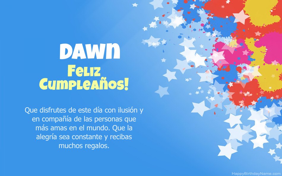 Felicitaciones por el cumpleaños de Dawn