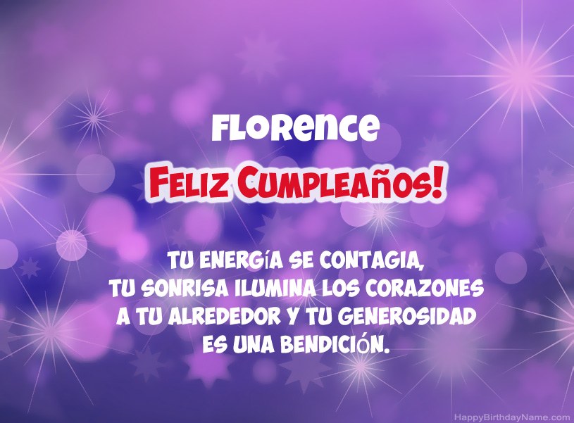 Hermosas imágenes para el feliz cumpleaños de Florence