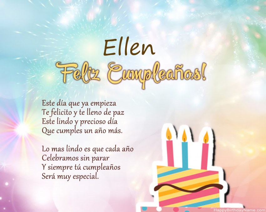 Feliz cumpleaños Ellen en verso