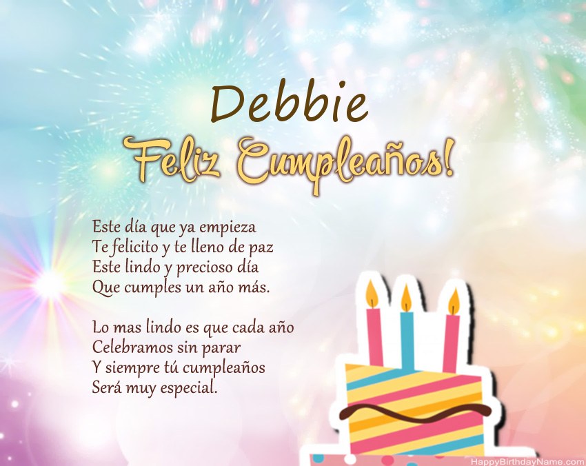 Feliz cumpleaños Debbie en verso