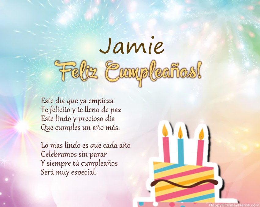 Feliz cumpleaños Jamie en verso Feliz cumpleaños Jamie en verso