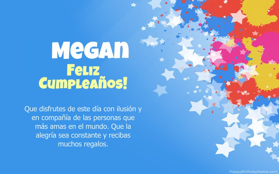 Felicitaciones por el cumpleaños de Megan