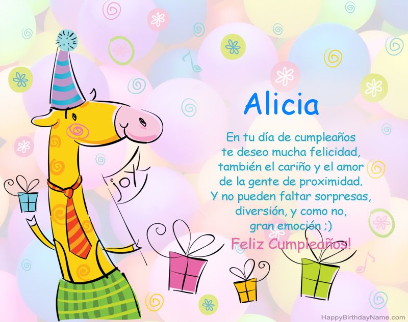 Felicitaciones de los niños por el feliz cumpleaños de Alicia Felicitaciones de los niños por el feliz cumpleaños de Alicia