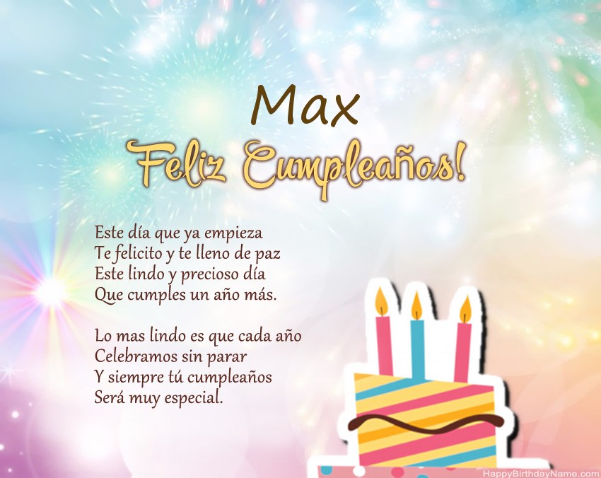 Feliz cumpleaños Max en verso Feliz cumpleaños Max en verso
