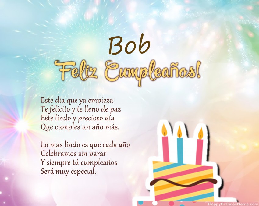 Feliz cumpleaños Bob en verso Feliz cumpleaños Bob en verso