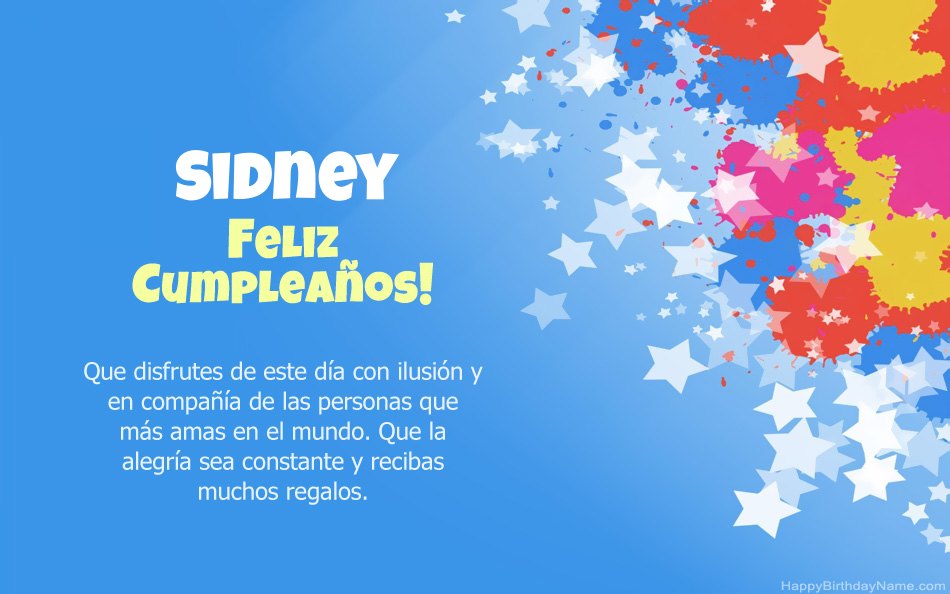 Felicitaciones por el cumpleaños de Sidney Felicitaciones por el cumpleaños de Sidney