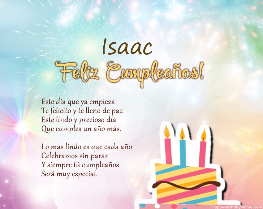 Feliz cumpleaños Isaac en verso