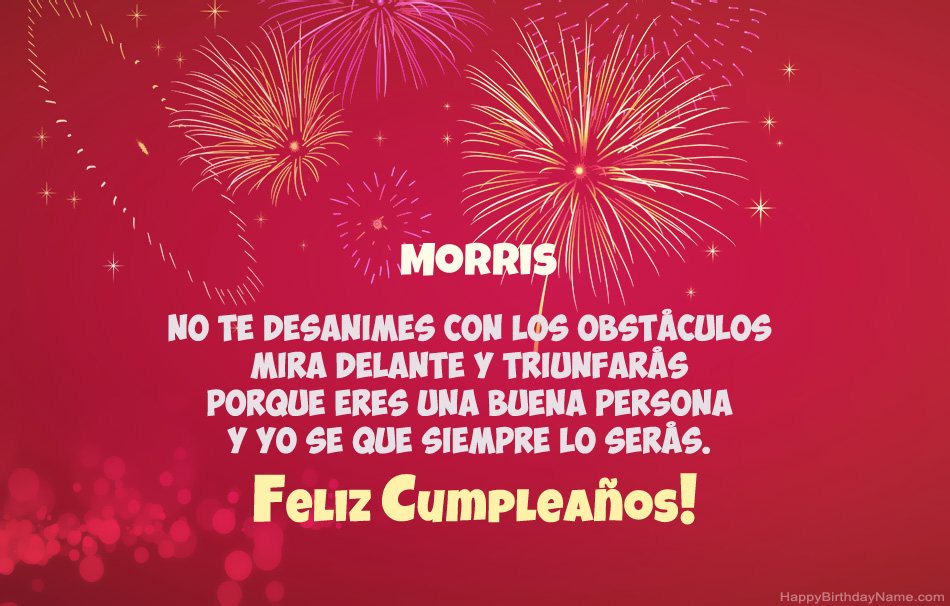 Feliz cumpleaños Morris, hermosos poemas