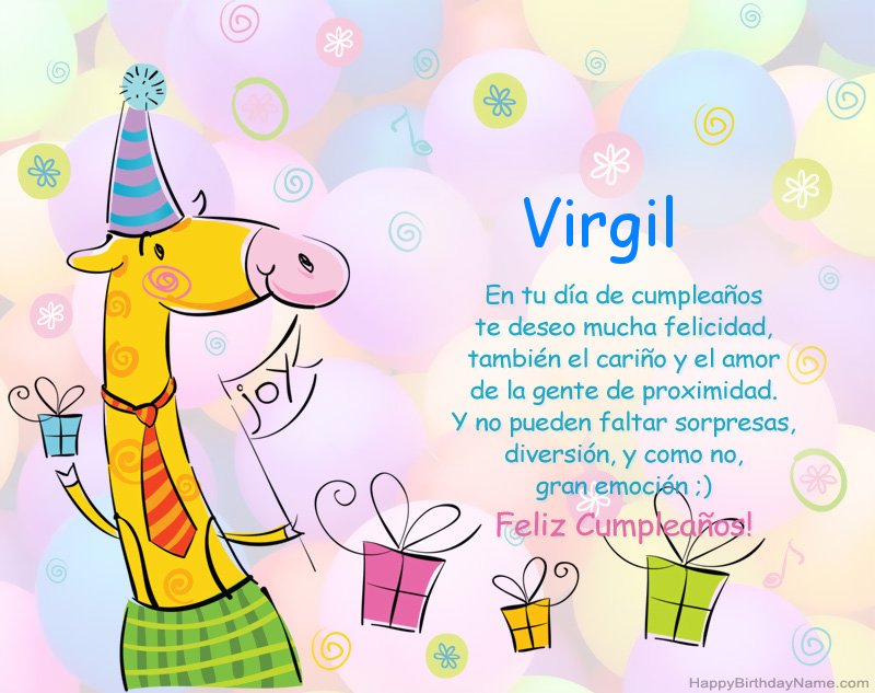 Felicitaciones de los niños por el feliz cumpleaños de Virgil Felicitaciones de los niños por el feliz cumpleaños de Virgil