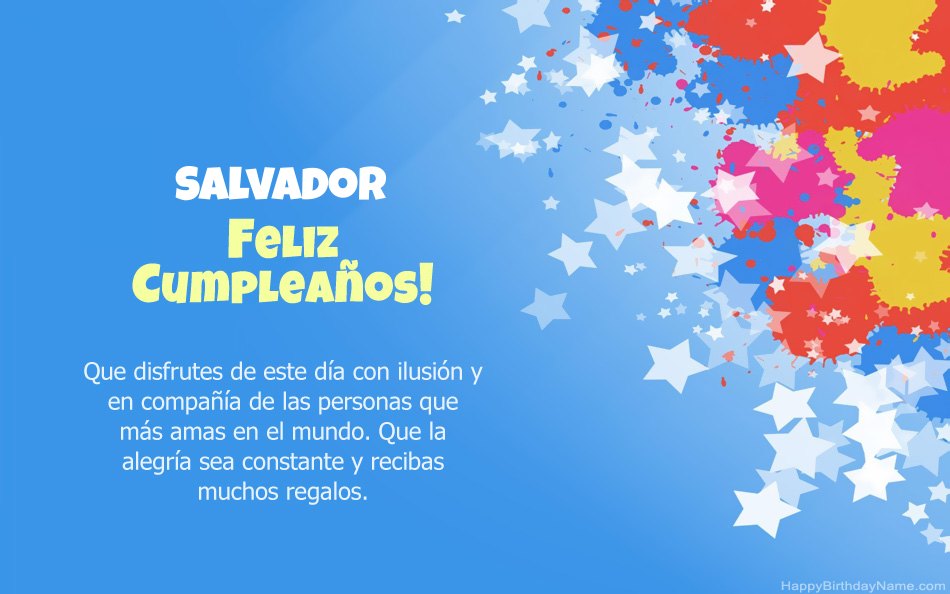 Felicitaciones por el cumpleaños de Salvador