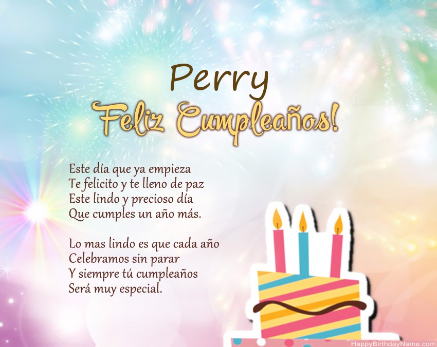 Feliz cumpleaños Perry en verso Feliz cumpleaños Perry en verso