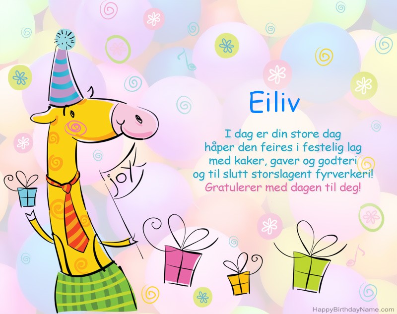 Barnets gratulerer med Gratulerer med Eiliv