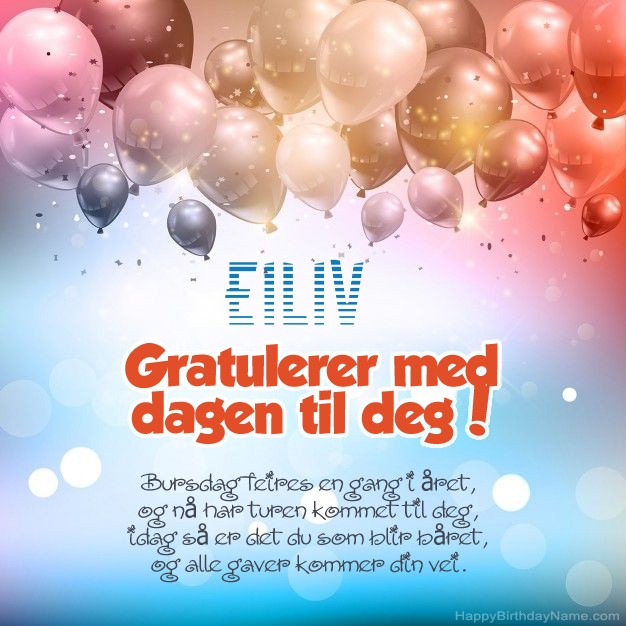 Gratulerer med gratulasjonskort til Eiliv